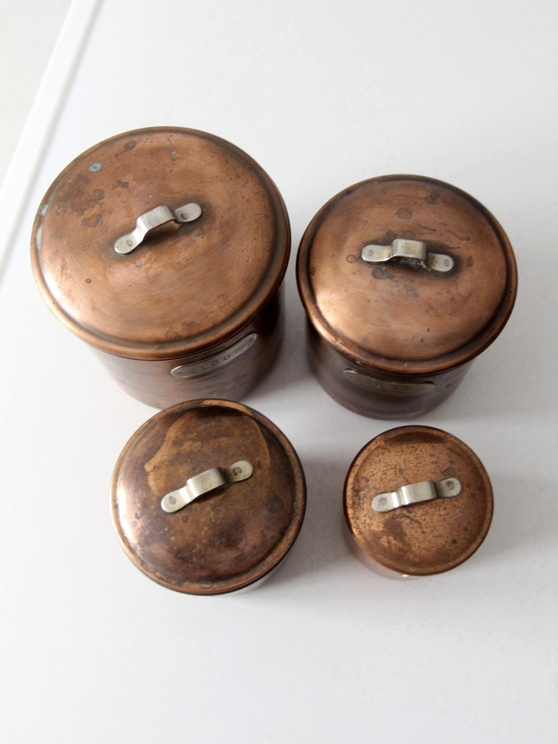 vintage copper kitchen canisters set of 4