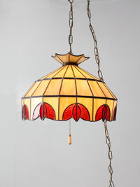 vintage Tiffany style stained glass pendant light