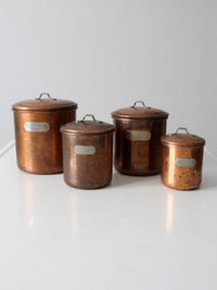 vintage copper kitchen canisters set of 4