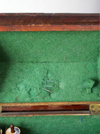 antique folk art log cabin sewing box