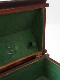 antique folk art log cabin sewing box