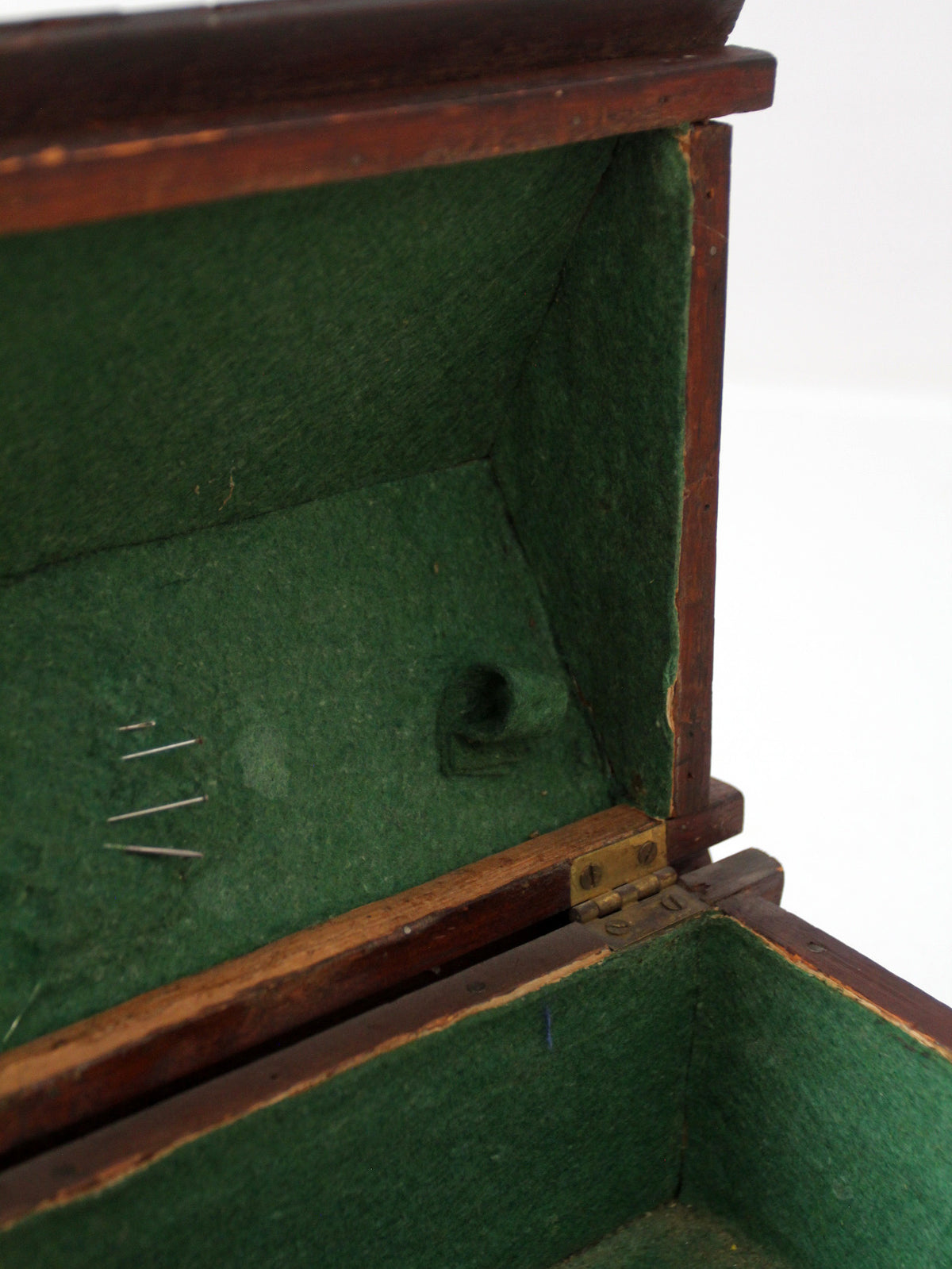 antique folk art log cabin sewing box