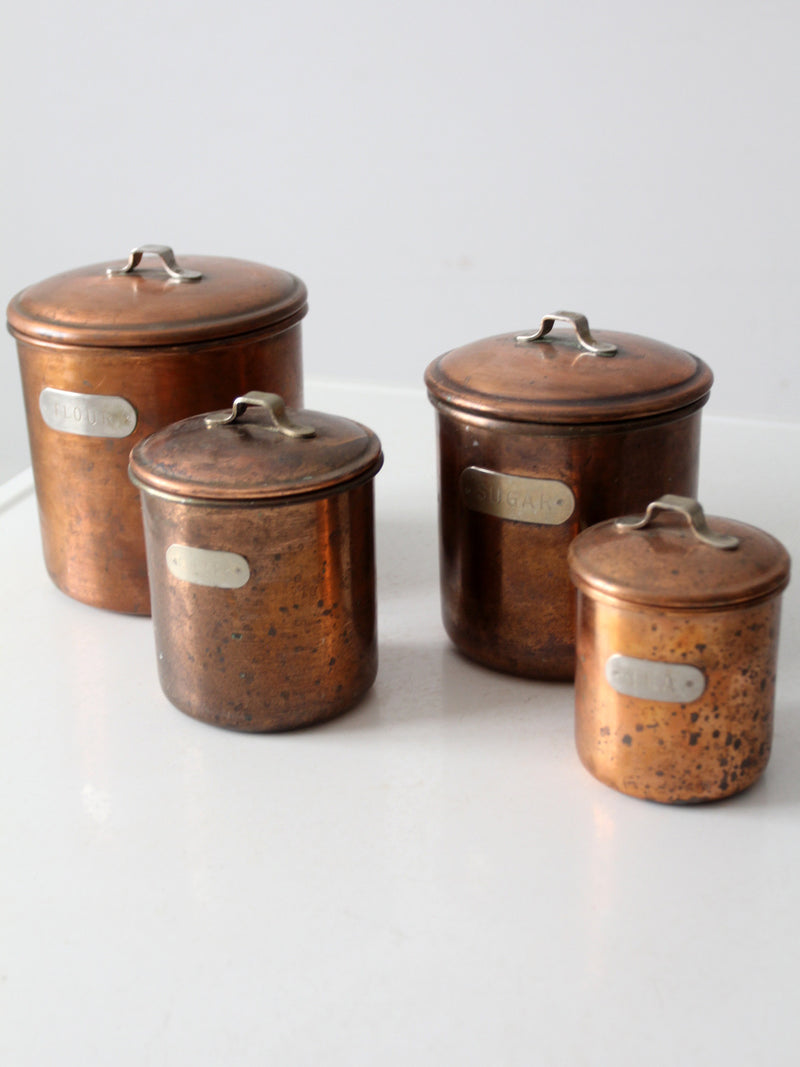 vintage copper kitchen canisters set of 4