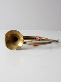 vintage brass decorative bugle horn