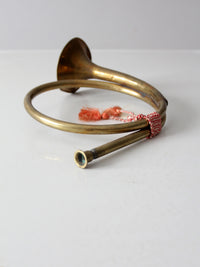 vintage brass decorative bugle horn