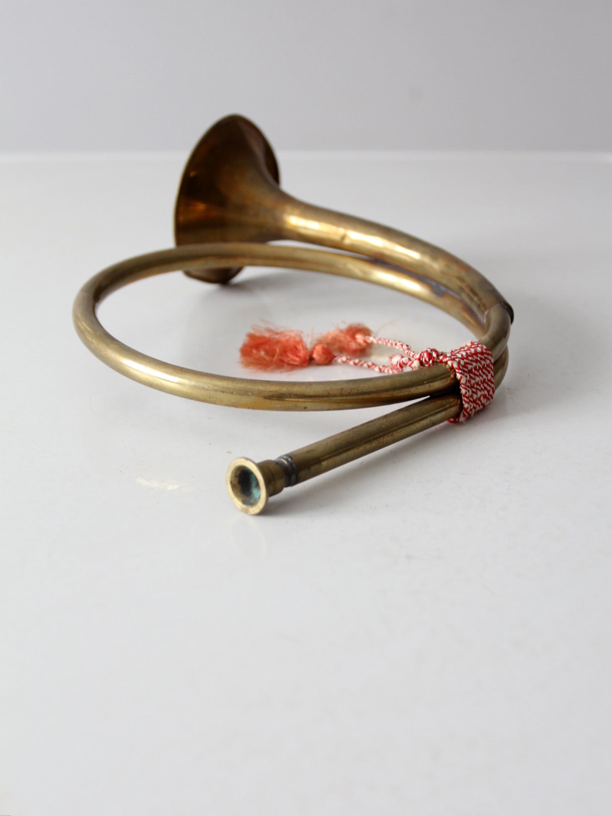 vintage brass decorative bugle horn
