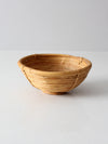 vintage coiled rattan bowl