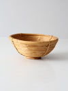 vintage coiled rattan bowl
