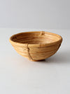 vintage coiled rattan bowl