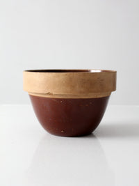 antique American stoneware mixing bowl