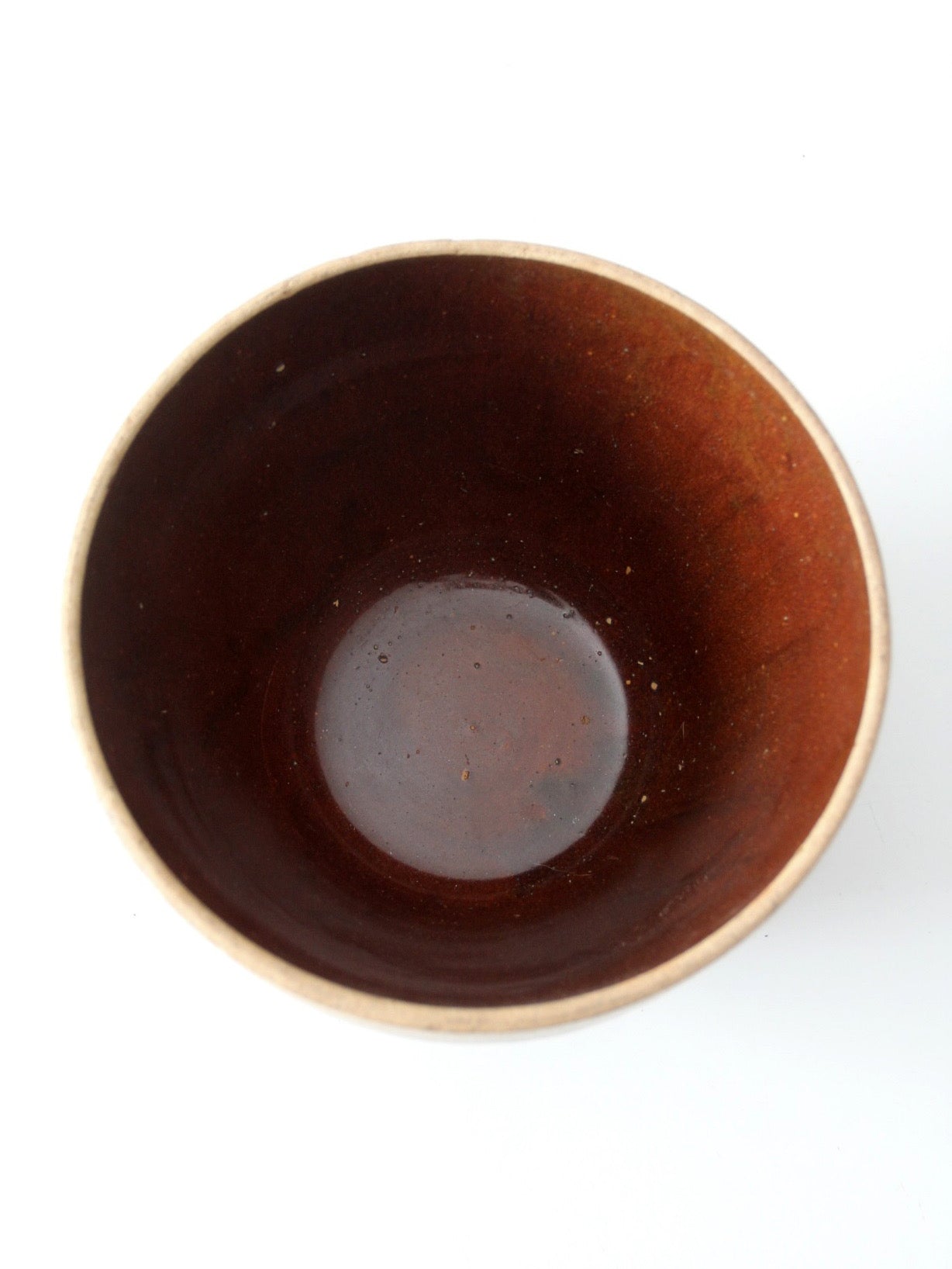 antique American stoneware mixing bowl
