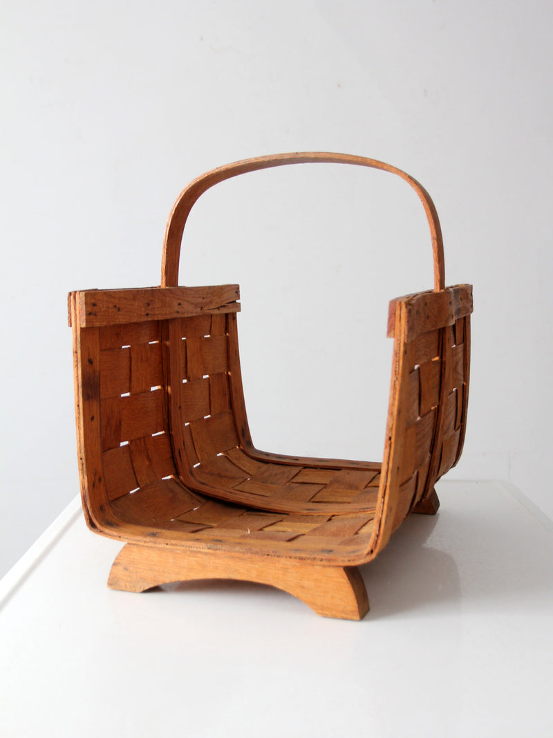 vintage splint oak gathering basket