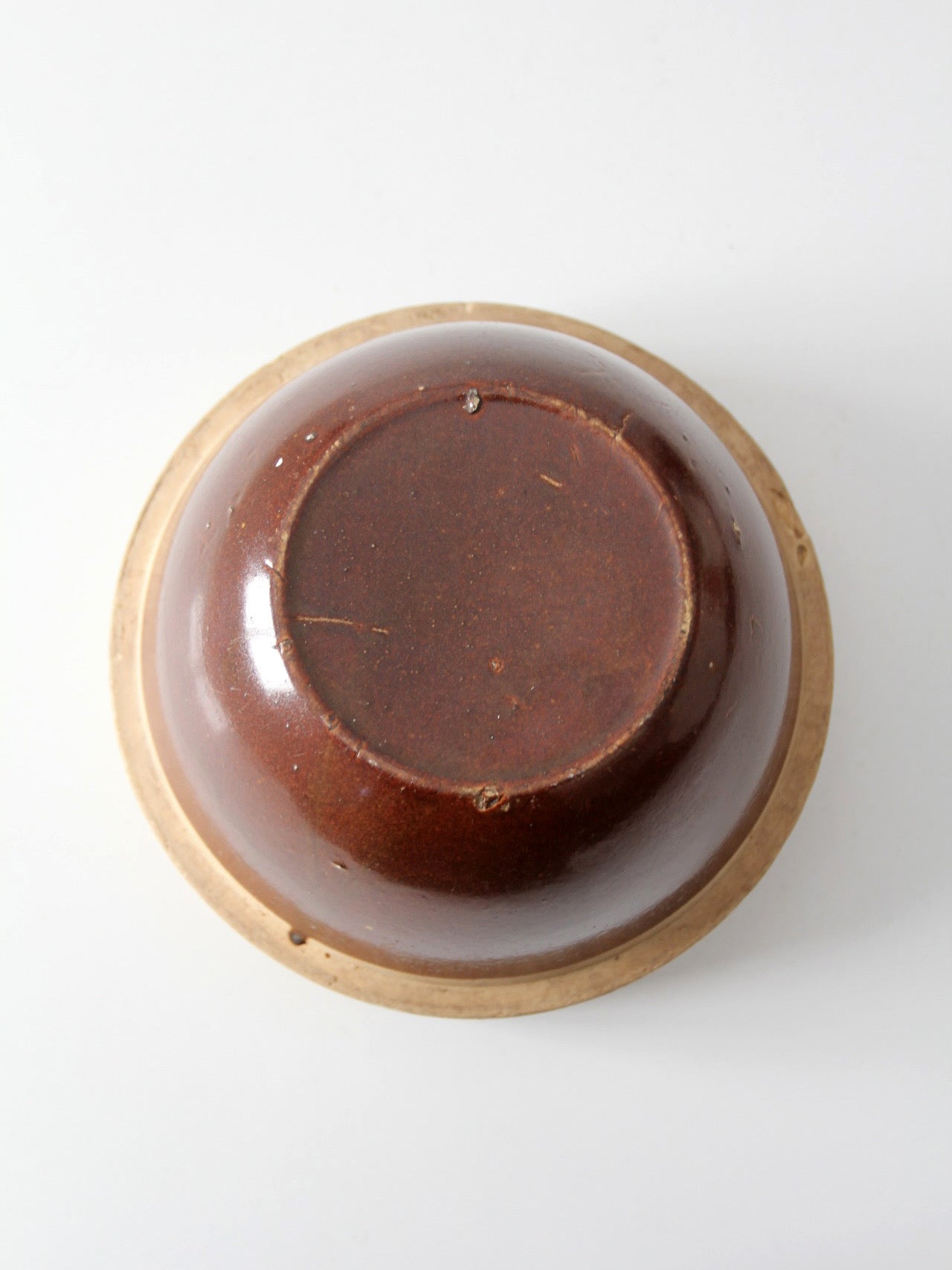 antique American stoneware mixing bowl