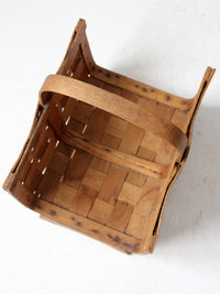 vintage splint oak gathering basket