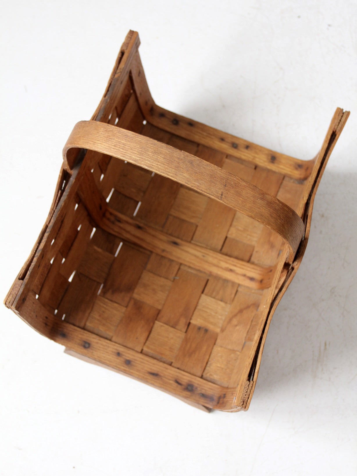vintage splint oak gathering basket