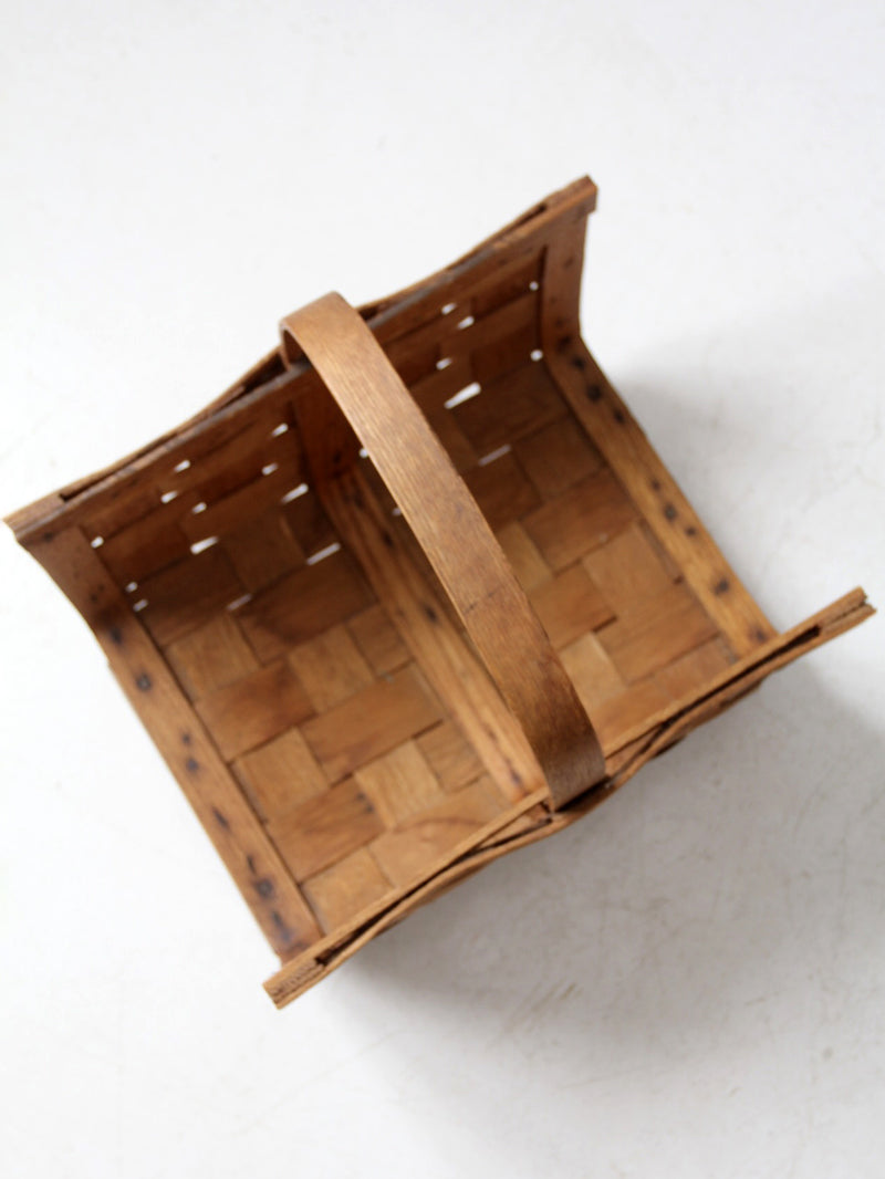 vintage splint oak gathering basket