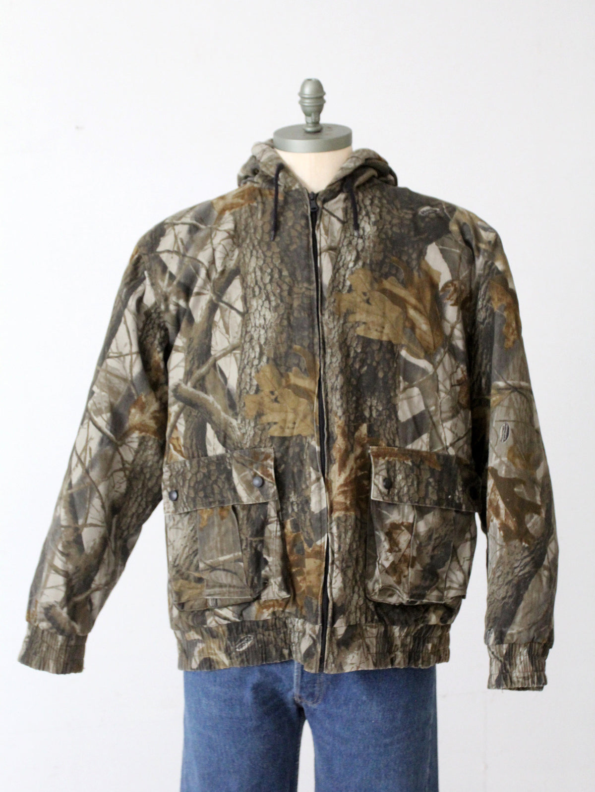 vintage Outfitters Ridge woodland camouflage hooded jacket | size large