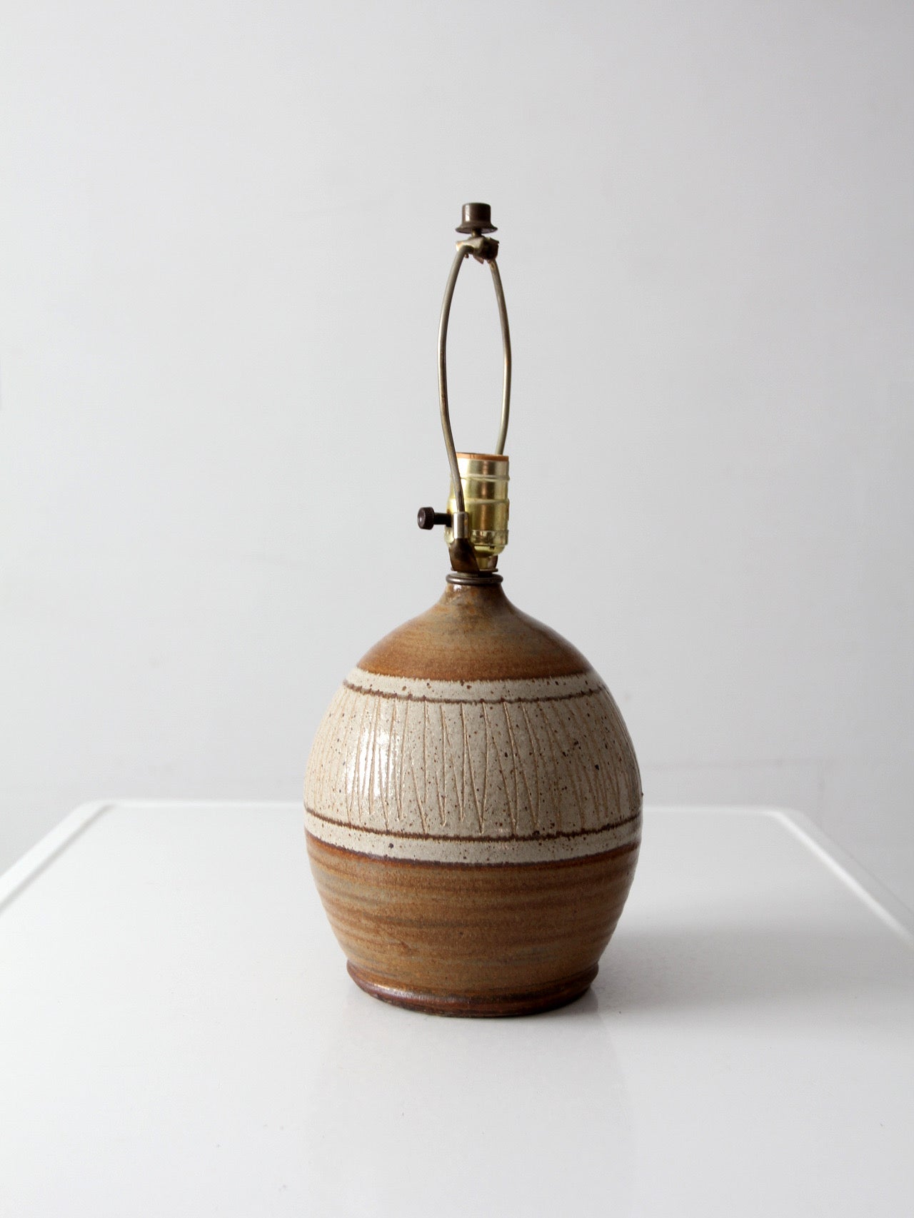 vintage handmade studio pottery table lamp