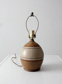 vintage handmade studio pottery table lamp