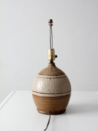 vintage handmade studio pottery table lamp