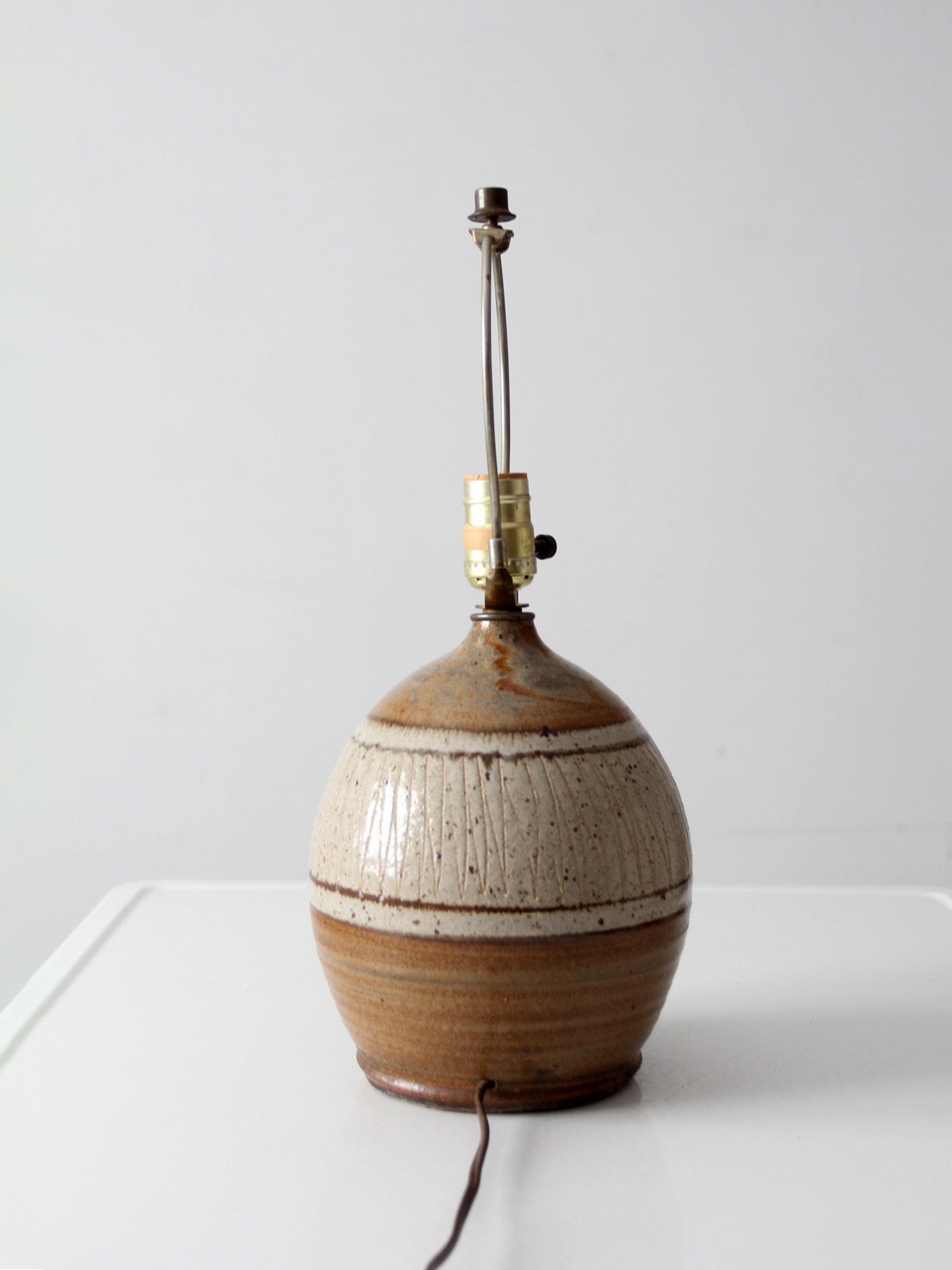 vintage handmade studio pottery table lamp