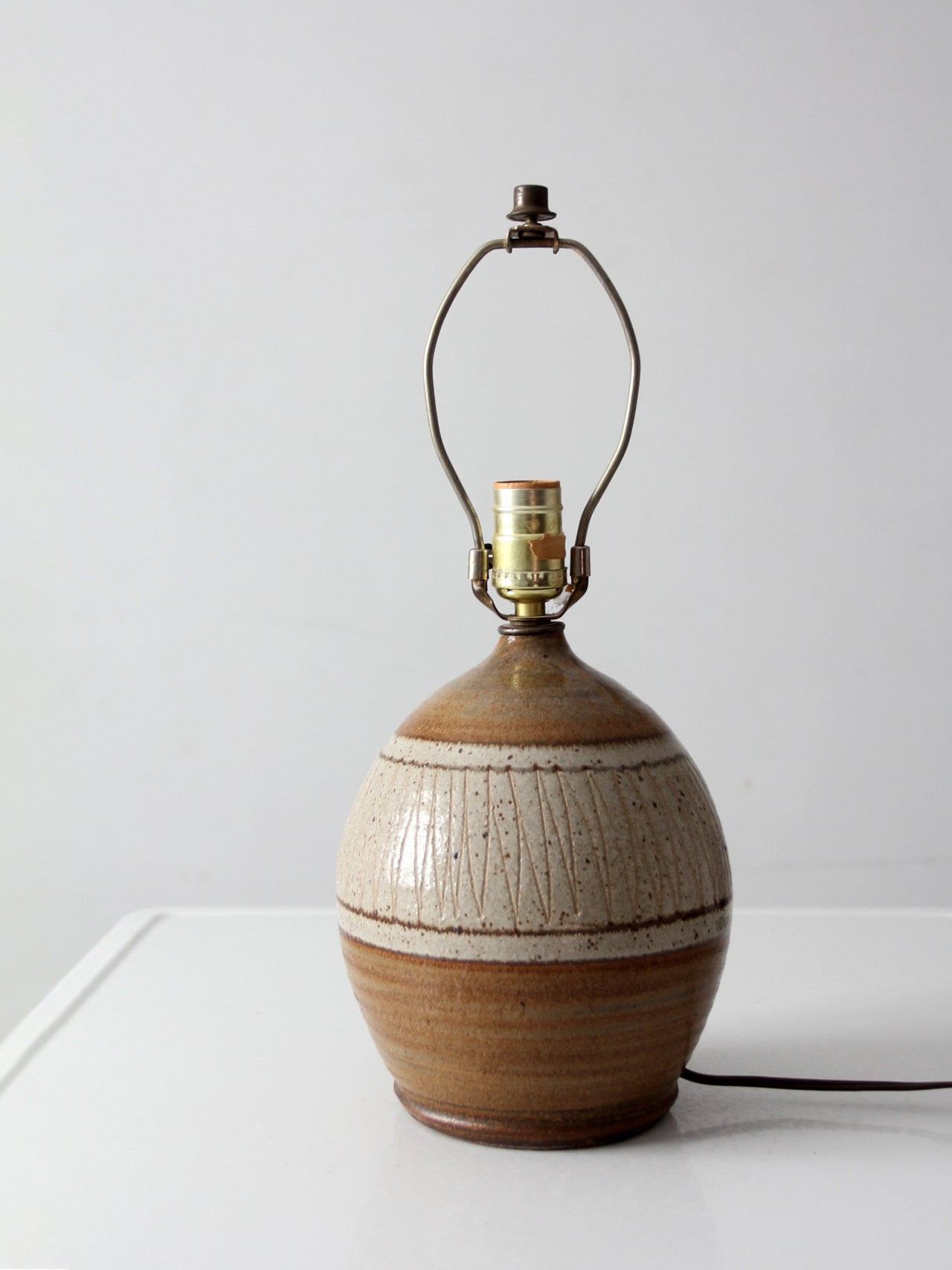 vintage handmade studio pottery table lamp