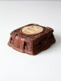 vintage 1940s Wisconsin Dells Syroco-style souvenir dresser box