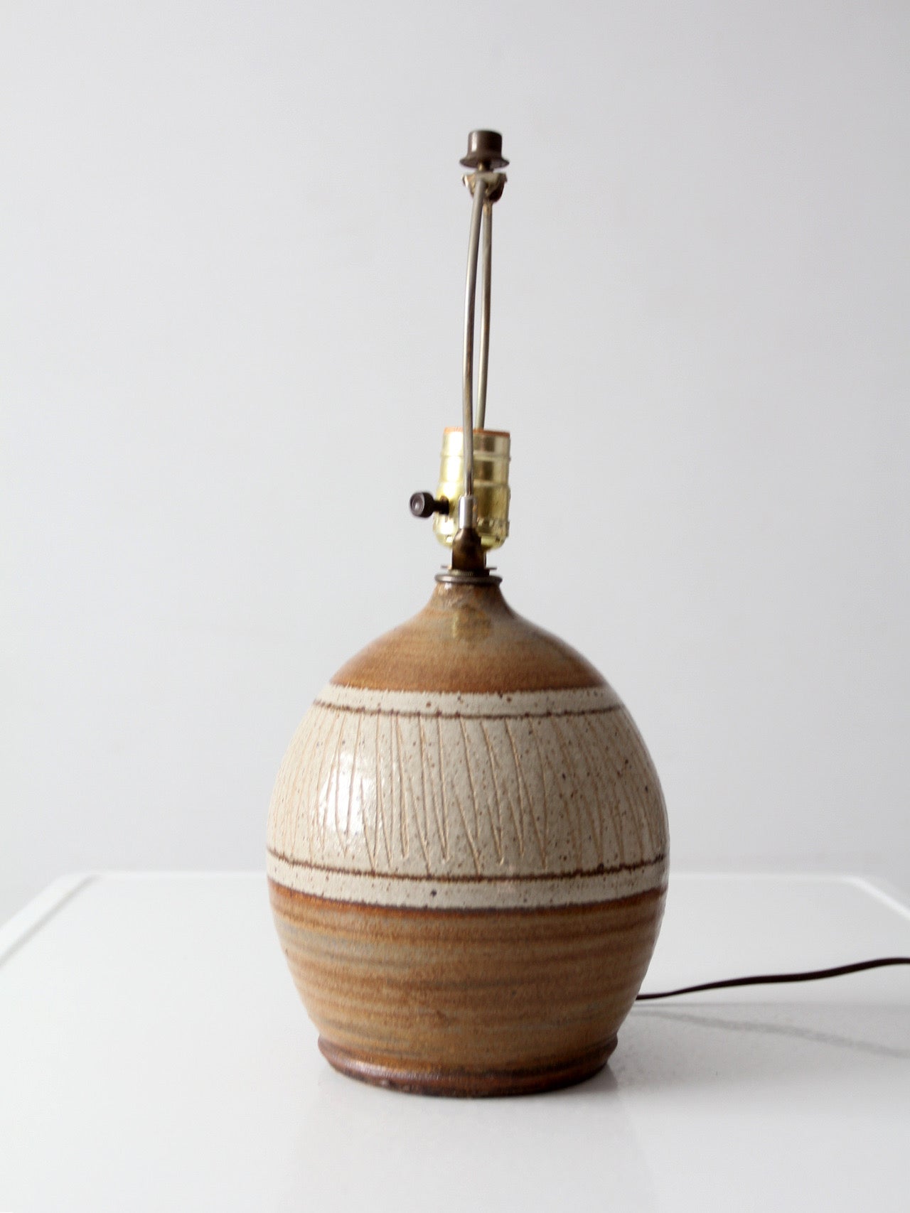 vintage handmade studio pottery table lamp