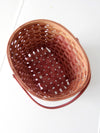vintage pink splint weave basket
