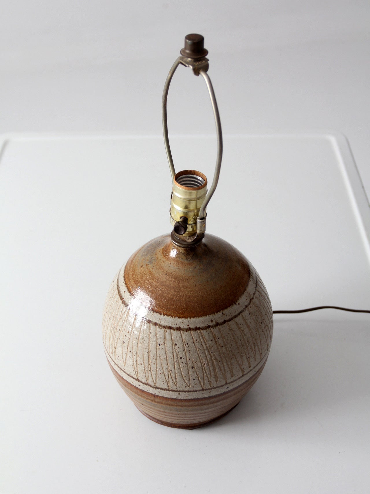 vintage handmade studio pottery table lamp