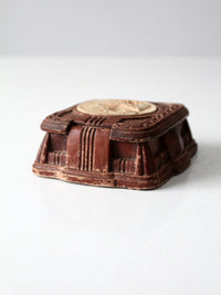 vintage 1940s Wisconsin Dells Syroco-style souvenir dresser box