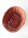 vintage pink splint weave basket
