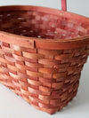 vintage pink splint weave basket