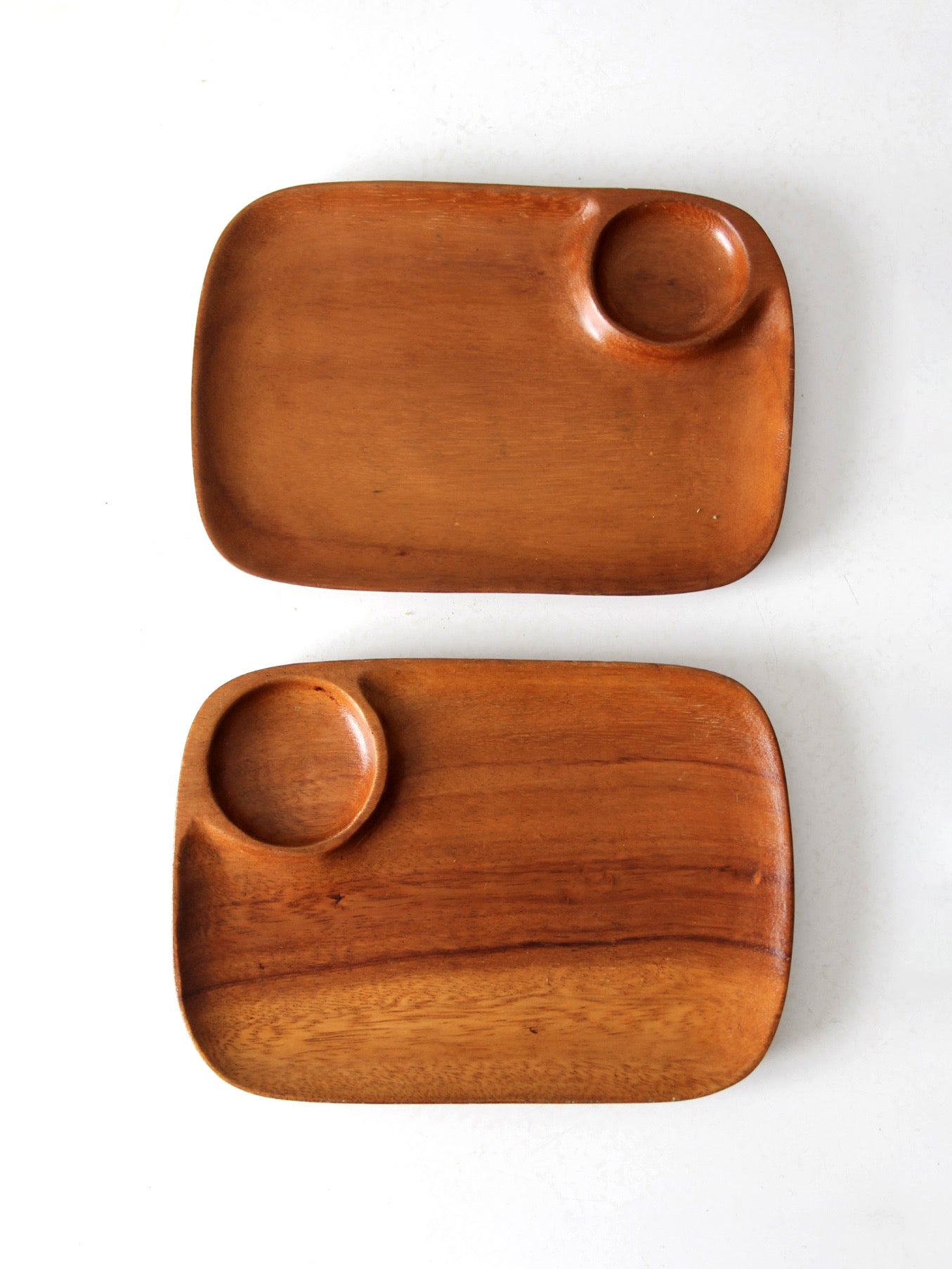 mid-century snack tray pair