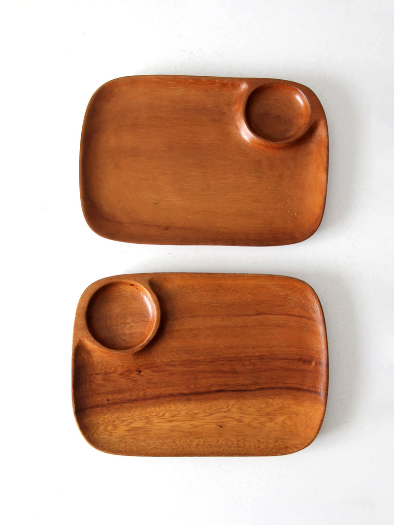 mid-century snack tray pair