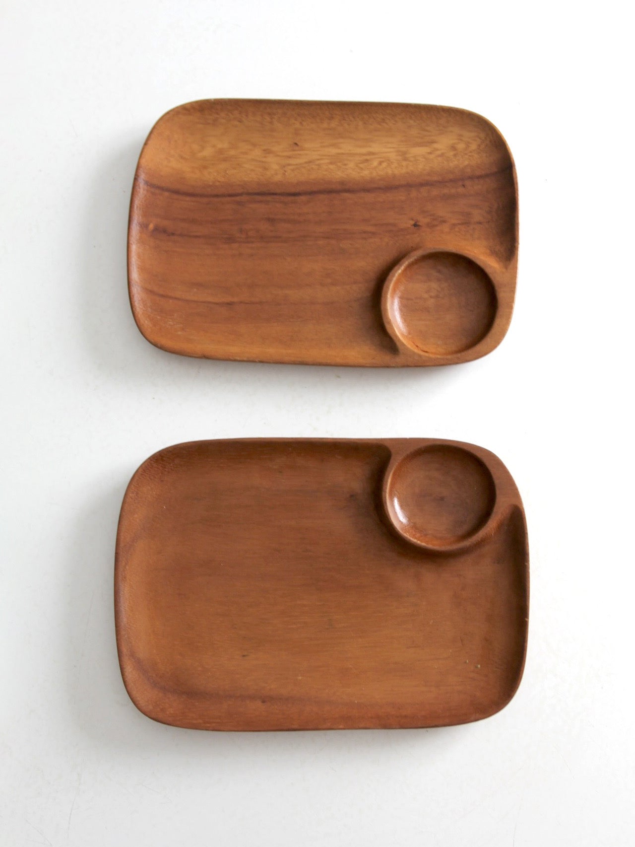 mid-century snack tray pair