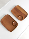 mid-century snack tray pair
