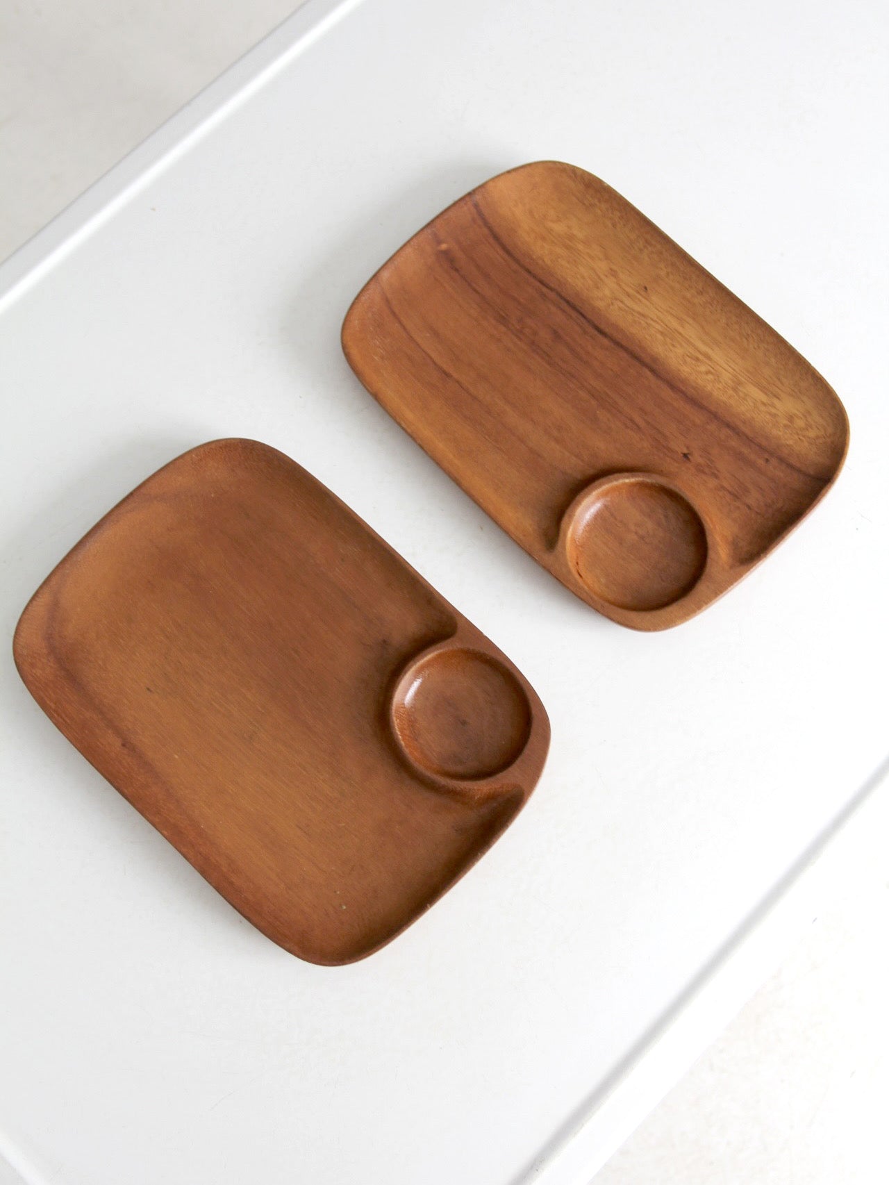 mid-century snack tray pair