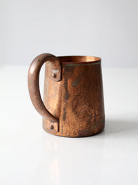 vintage copper mug with riveted handle