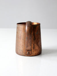 vintage copper mug with riveted handle