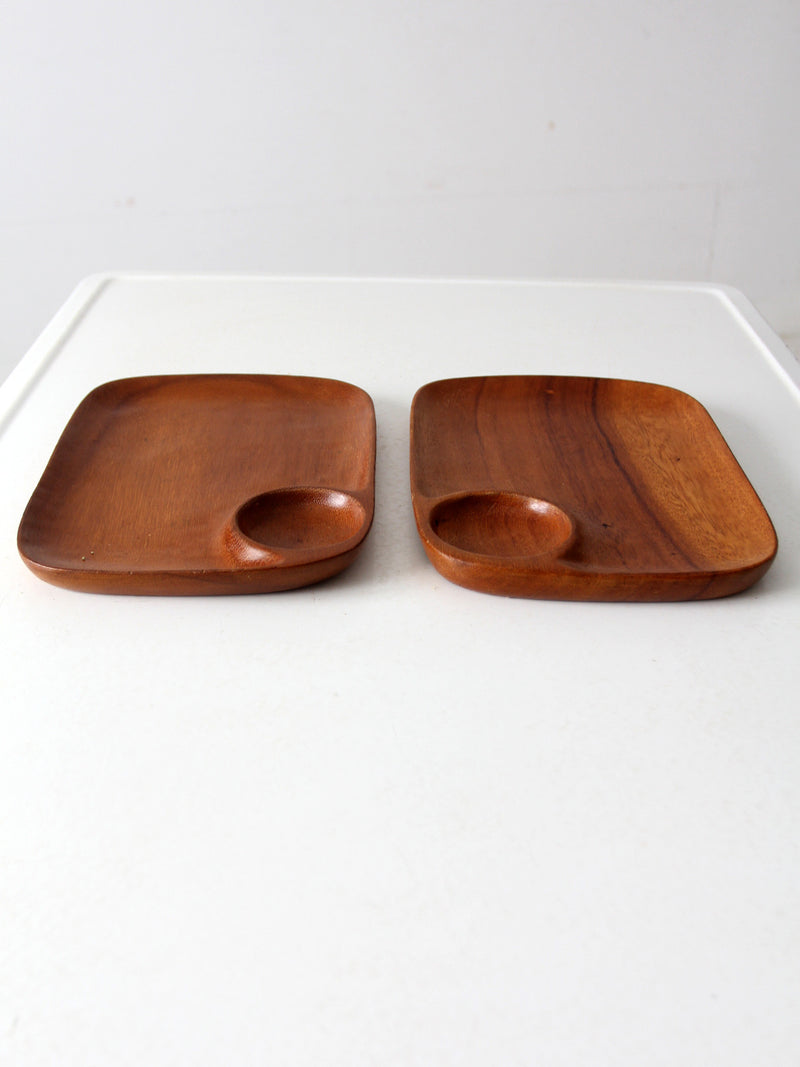 mid-century snack tray pair