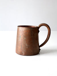 vintage copper mug with riveted handle