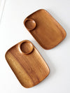 mid-century snack tray pair