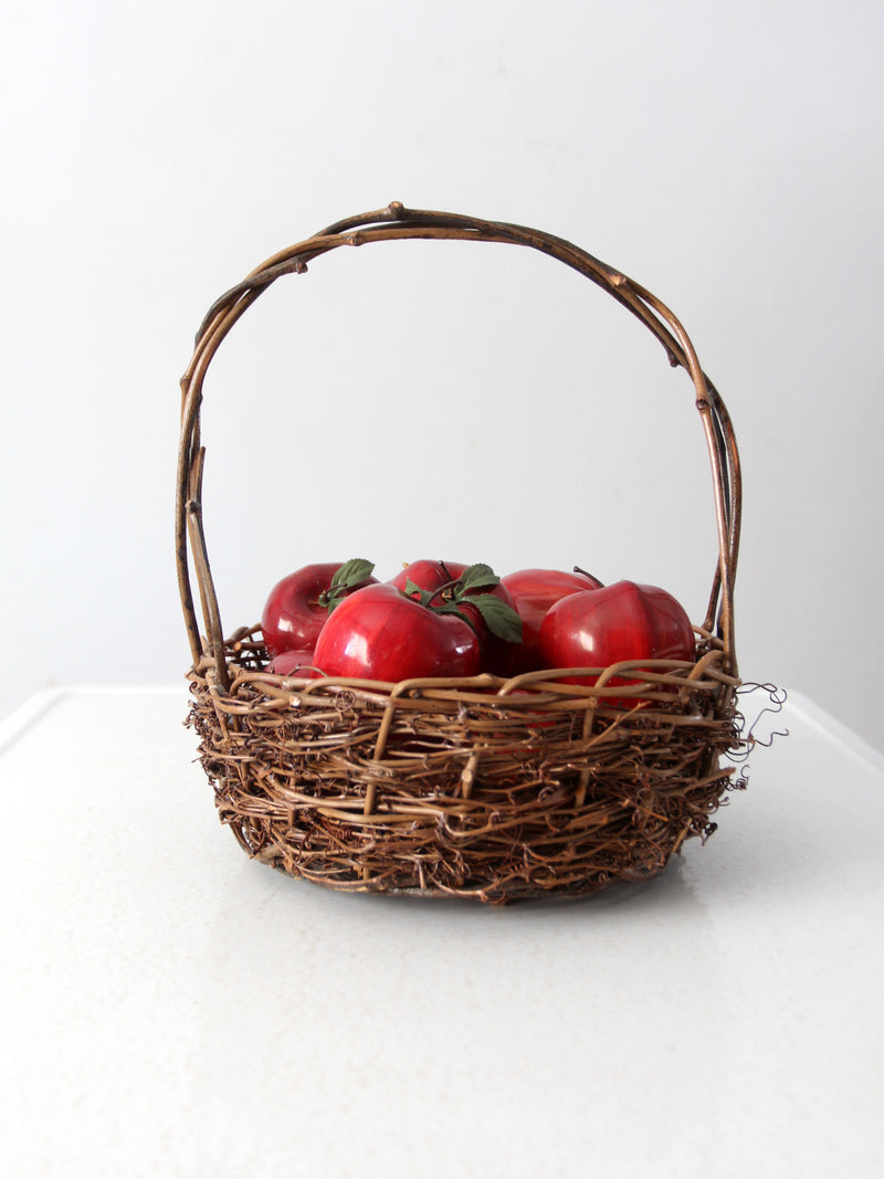 vintage rustic twig basket