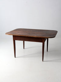 antique primitive wide two-board farm table