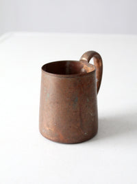 vintage copper mug with riveted handle