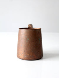 vintage copper mug with riveted handle