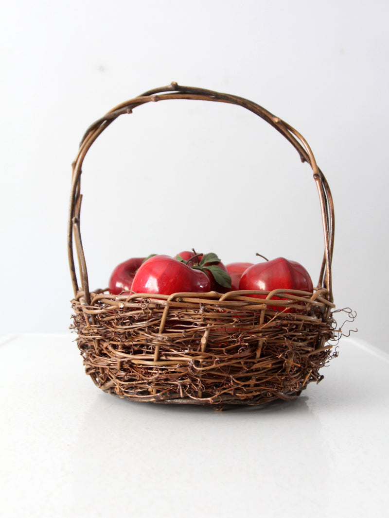 vintage rustic twig basket