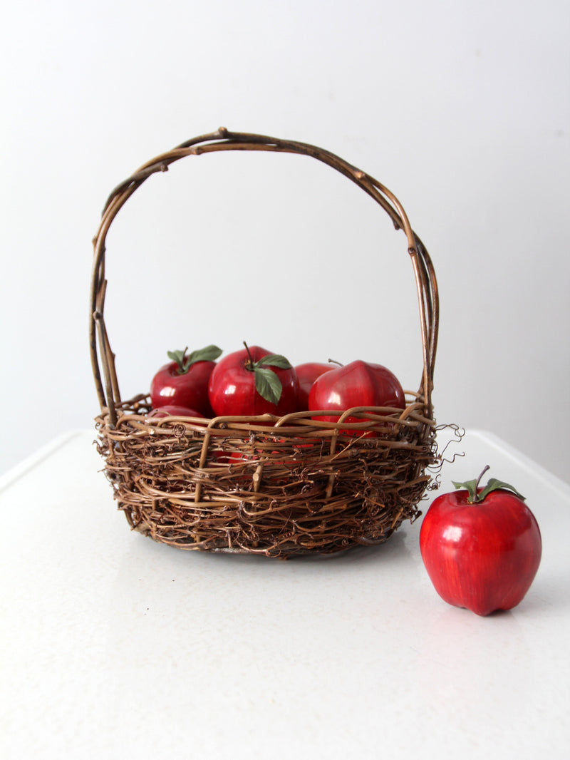 vintage rustic twig basket