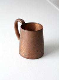 vintage copper mug with riveted handle